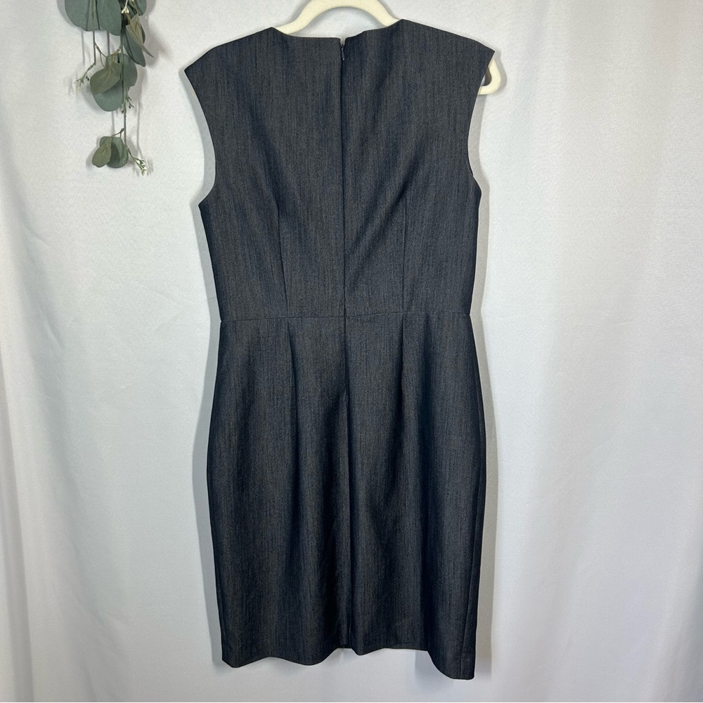 Calvin Klein | Gray V Neck Sleeveless Knee Length Dress Women's Size 10 - Picture 6 of 12